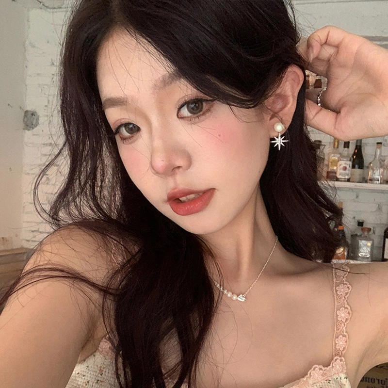 如花梦 八芒星轻奢小众设计高级百搭复古耳饰 个性甜美 人工锆石 耳环 女款