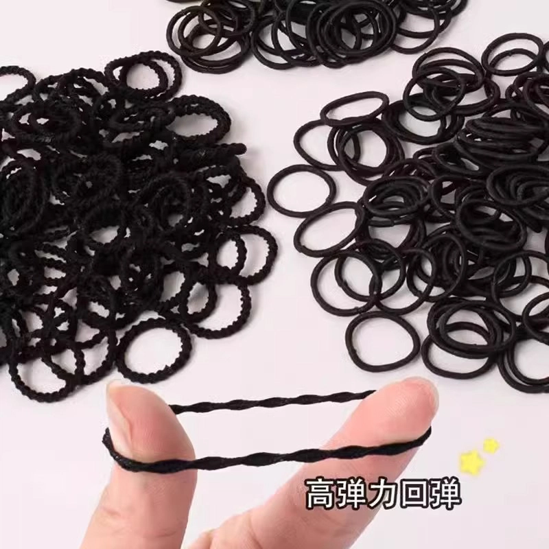 如花梦 黑色高弹力耐用扎头扎马尾 布艺 发圈 女款