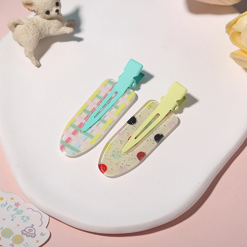 如花梦 甜美可爱果汁无痕边夹侧边刘海夹化妆夹头饰碎发一字夹 亚克力 发夹 女款