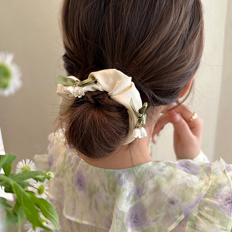 如花梦 在逃公主铃兰花蝴蝶结大肠森系小清新甜美少女心 布艺 发圈/头绳 女款