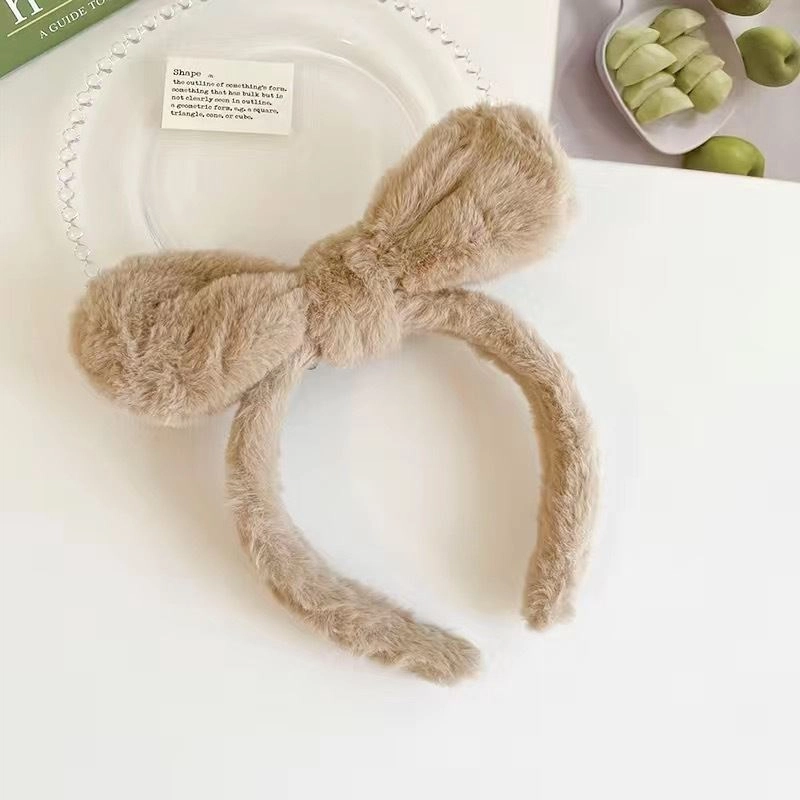 如花梦 可爱兔耳朵 日常百搭洗脸敷面膜 温柔防滑额前 毛绒 发箍 女款