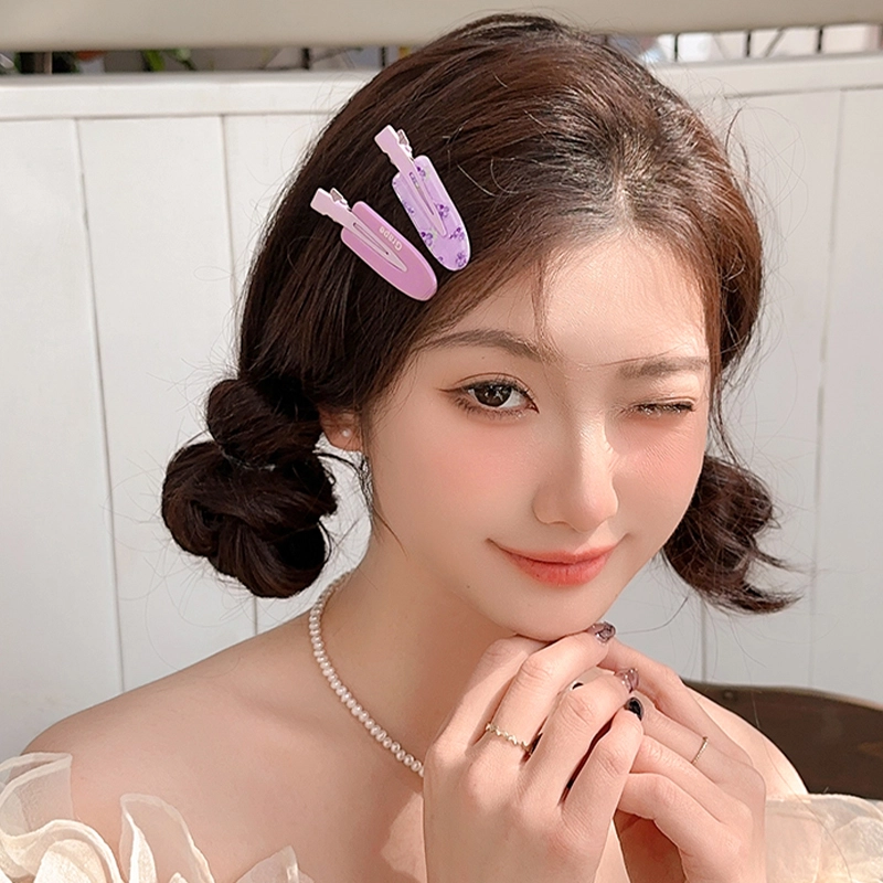 如花梦 甜美可爱果汁无痕边夹侧边刘海夹化妆夹头饰碎发一字夹 亚克力 发夹 女款