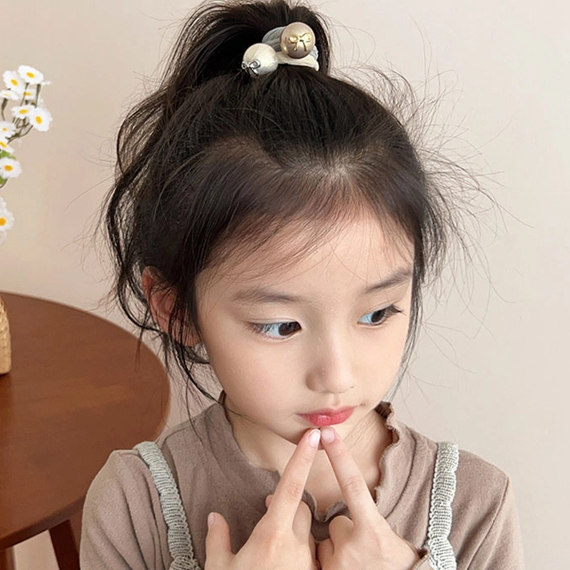 如花梦 可爱小女孩蝴蝶结珍珠发饰发绳 日常高弹力小孩子不伤发发圈 儿童百搭马尾丸子头皮筋头绳 女款