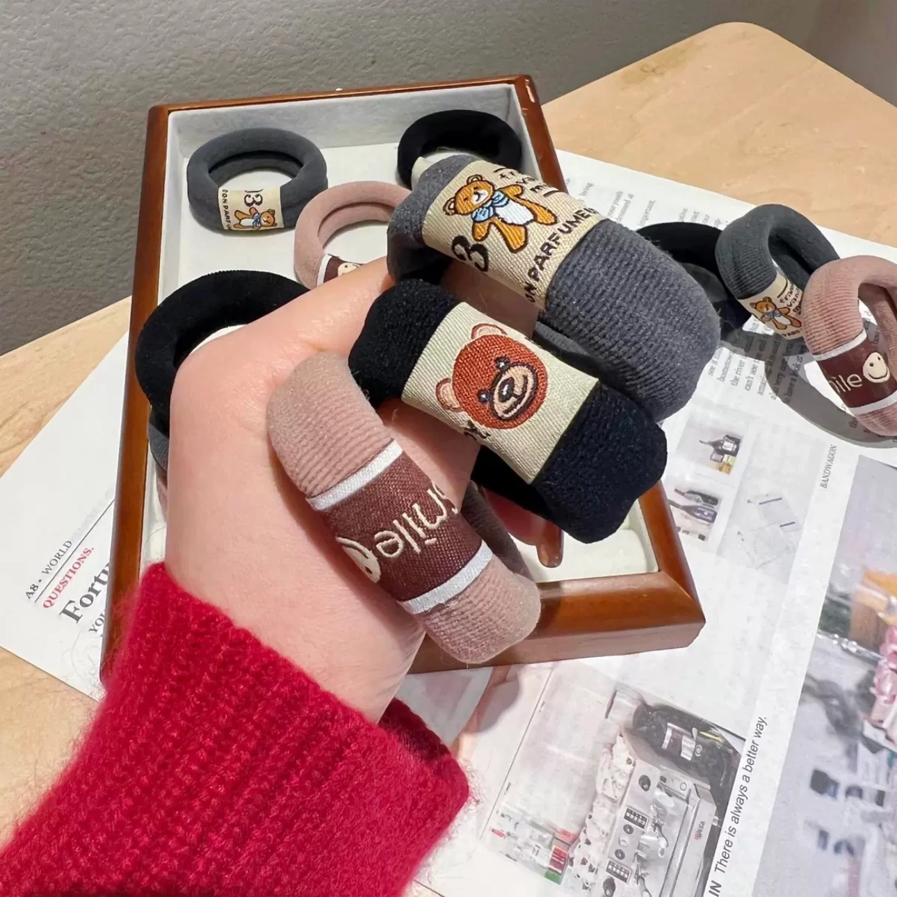 如花梦 高马尾 耐用无缝皮筋高弹力毛巾圈 布艺 发圈 男女同款情侣款 多款可选