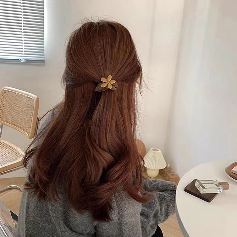 如花梦 橡皮筋古铜小花头饰通勤质感高弹力时尚耐用气质甜美简约 布艺 发圈 女款