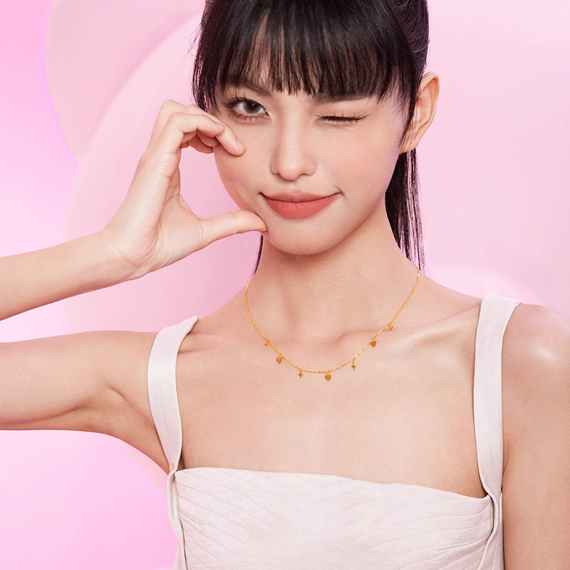 周六福 甜酷少女系列 足金 按克计价 黄金项链 男女同款情侣款