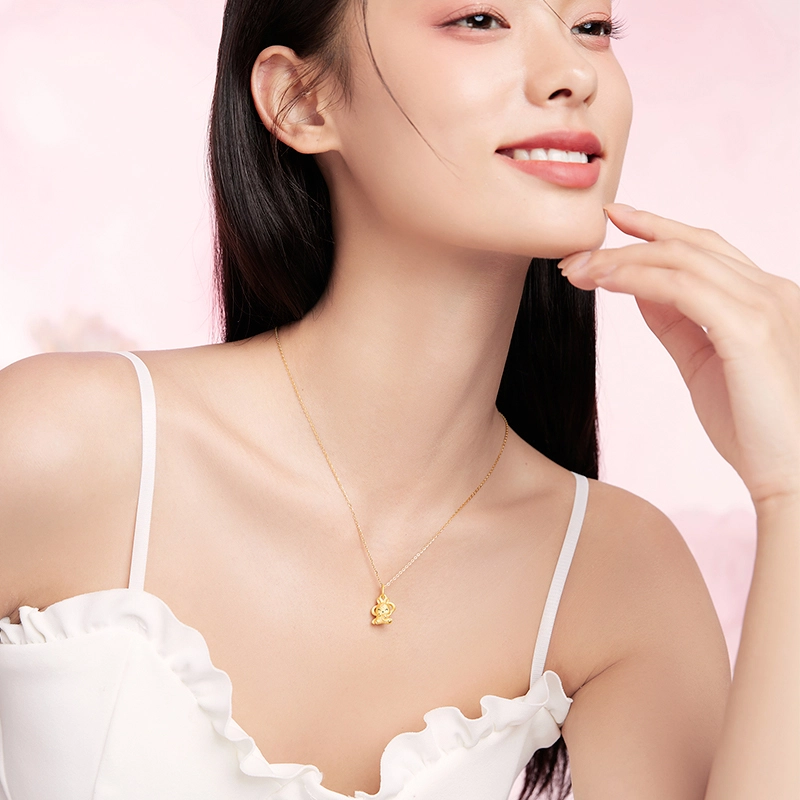 周六福 珠宝女月兔挂坠 黄金 按克计价 吊坠 女款