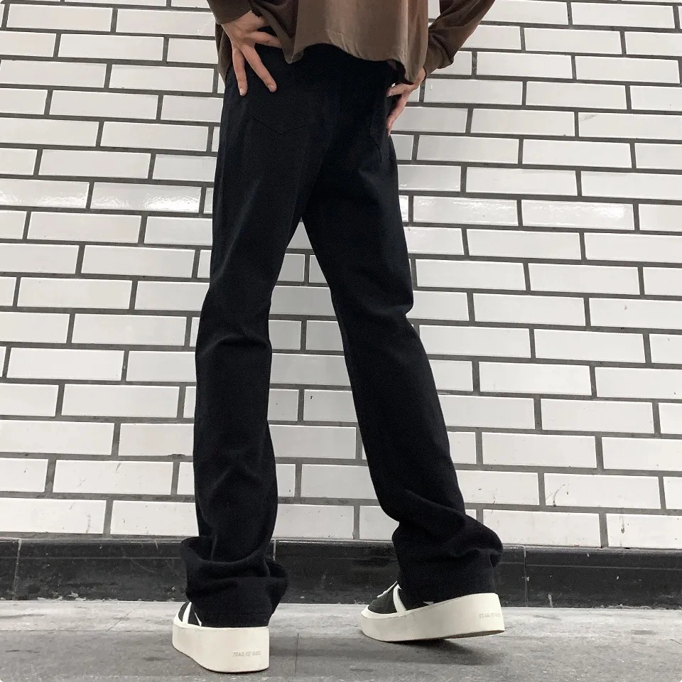 拓菲 美式复古微喇弹力百搭长裤牛仔裤 男女同款