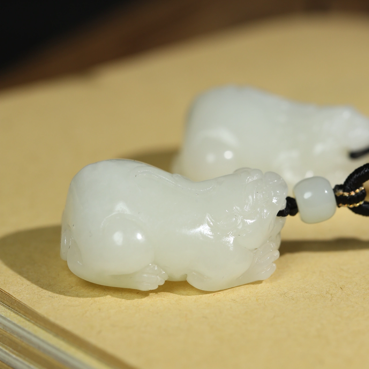 玉韵瑶 国风 招财貔貅玉坠玉佩#好运 一对瑞兽 羊脂白小众轻奢高级 新中式国潮古风 和田玉精品项链 白玉/青白玉 男女同款情侣款