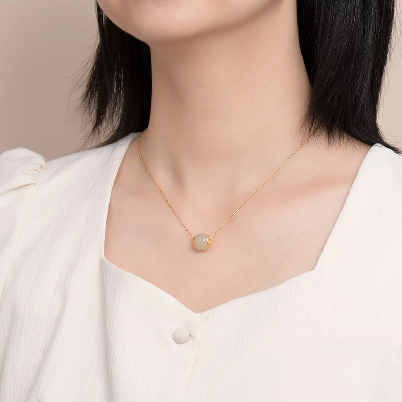 久爱 金镶玉小蛮腰本命年好运路路通新中式简约日常 和田玉 吊坠 女款 白玉