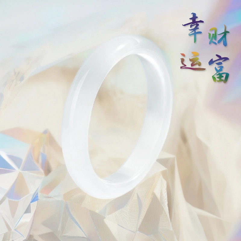 久爱 国潮风新中式文艺复古经典素圈白月光叮当镯#好运 人工猫眼石 手镯 女款