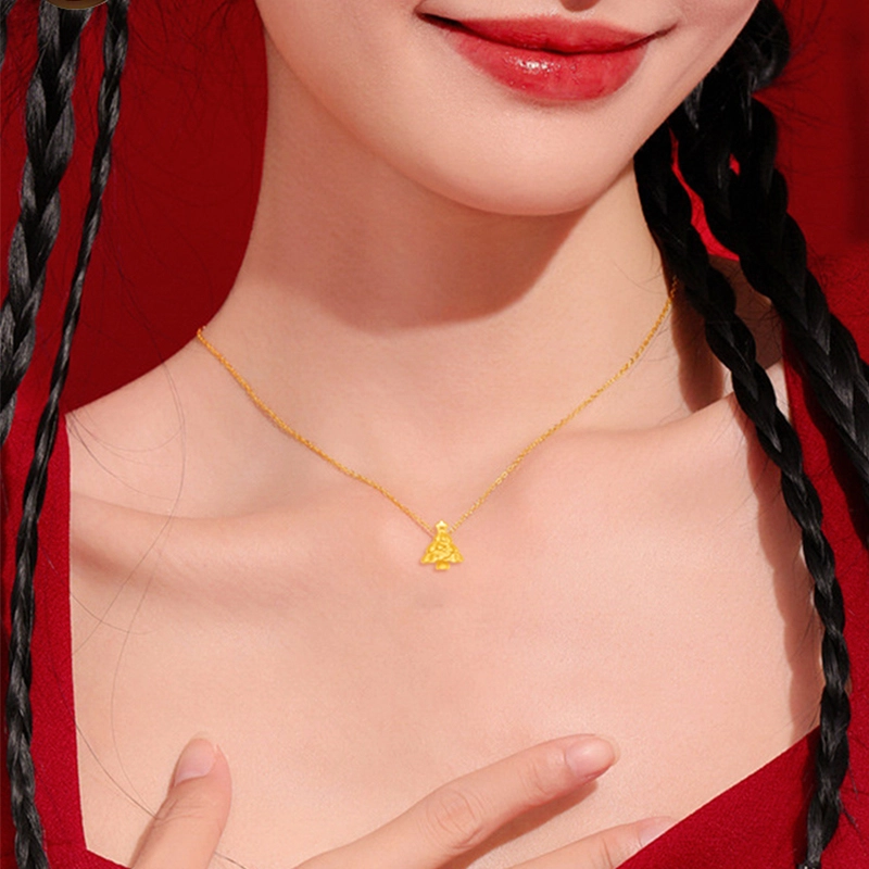 久爱 浪漫圣诞许愿树转运珠好运连连唯美轻奢时尚百搭气质 足金 按克计价 黄金项链 男女同款情侣款