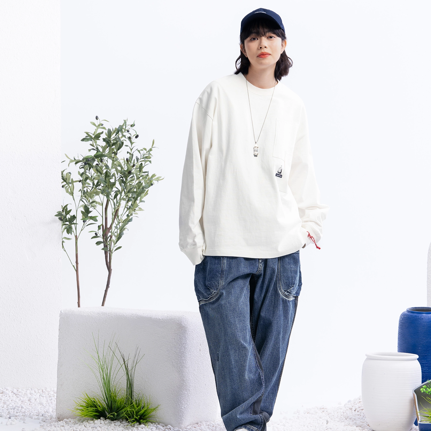 nautica white sail SS24 T