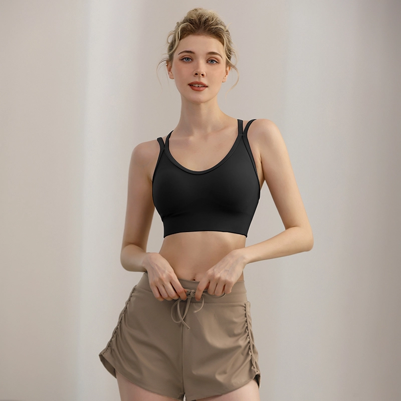 岚纹 纯色舒适防震聚拢搭扣运动内衣 女款