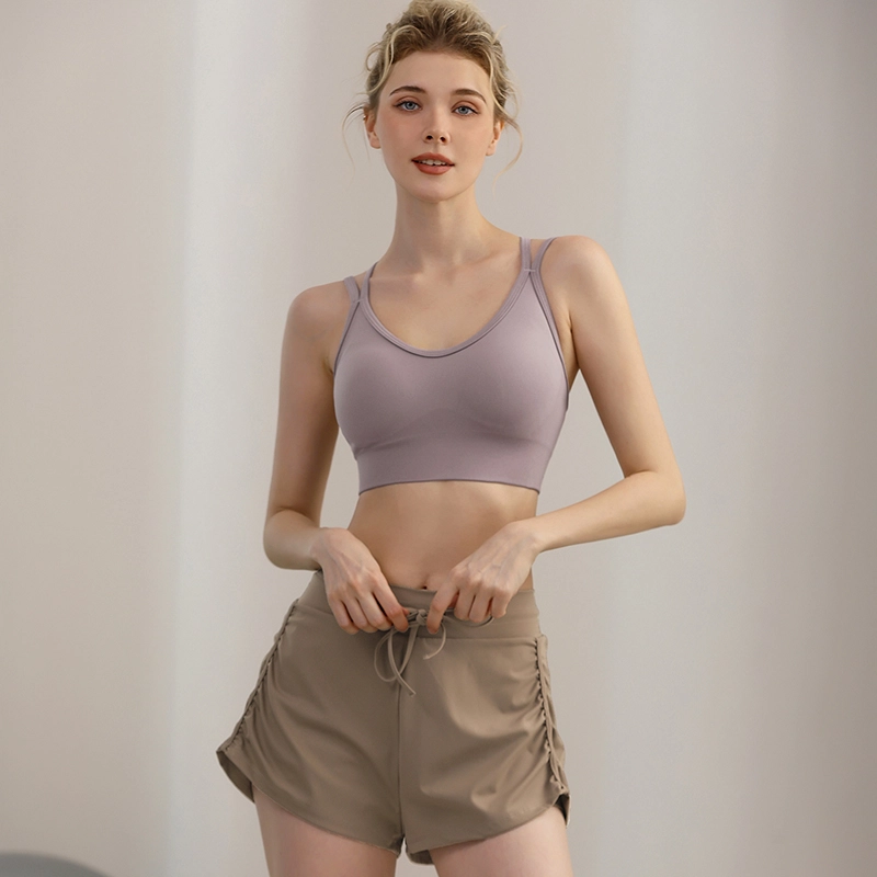 岚纹 纯色舒适防震聚拢搭扣运动内衣 女款