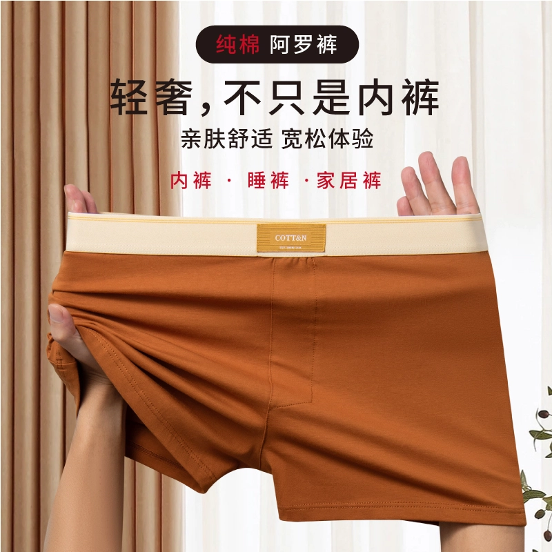 英莱仕 中腰休闲舒适新疆长绒棉时尚气质百搭休闲平角亲肤抑菌透气青少年学生内裤 男款 组合装