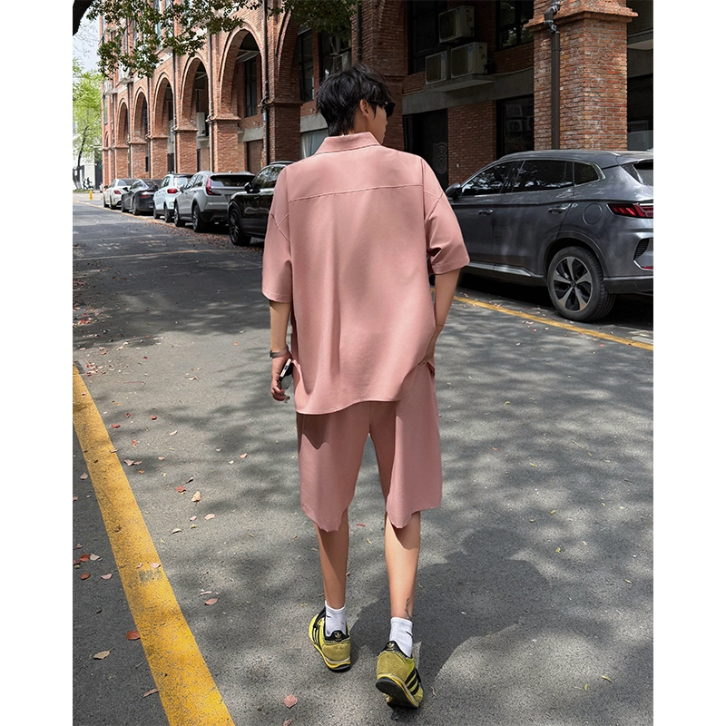 顶峰保罗 冰丝纯色简约凉感舒适短袖短裤搭配一套日系潮牌宽松小众百搭高级感休闲运动套装 男女同款
