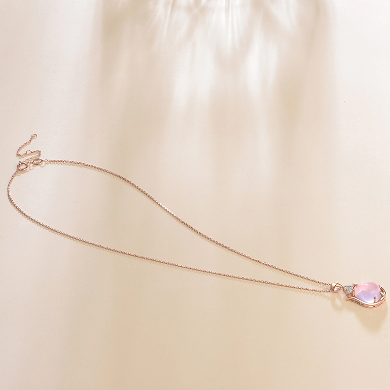 石头记 水滴郁金香冰种粉晶 水晶 项链 女款