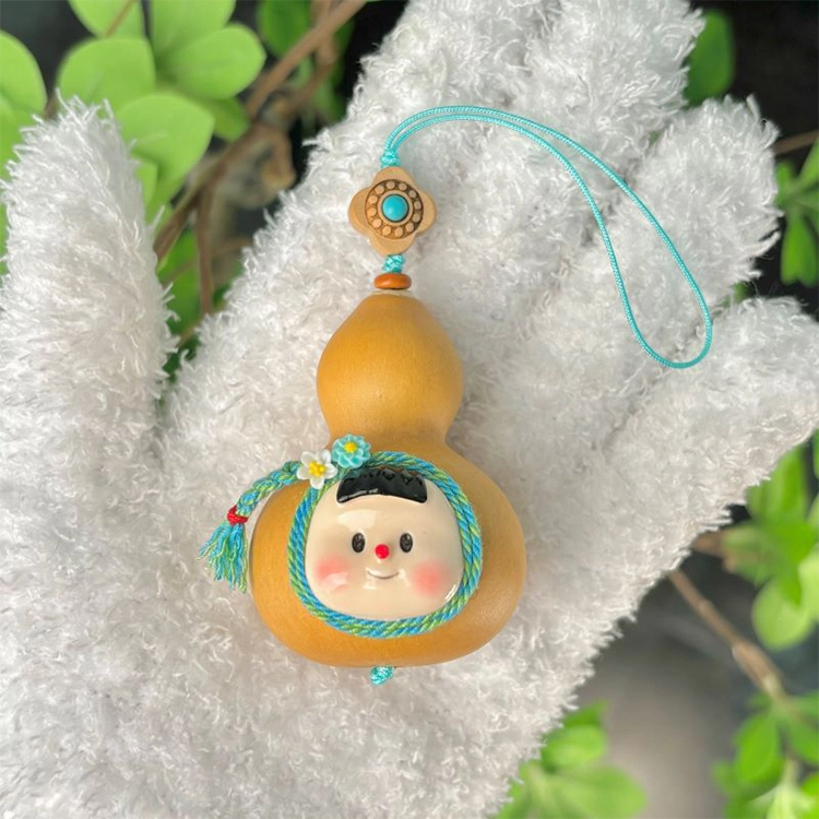 玄唐 可爱文玩雕刻萌娃卡通手机链盘玩饰品包包吊坠#好运 葫芦 挂件 男女同款情侣款