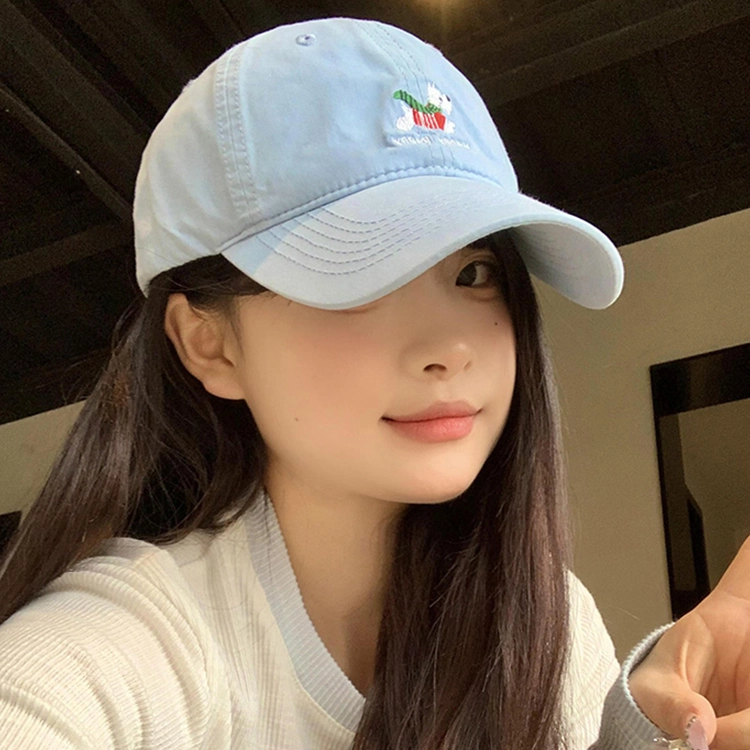玄唐 可爱小狗刺绣软顶复古百搭大头围显脸小 棉 鸭舌帽 男女同款情侣款