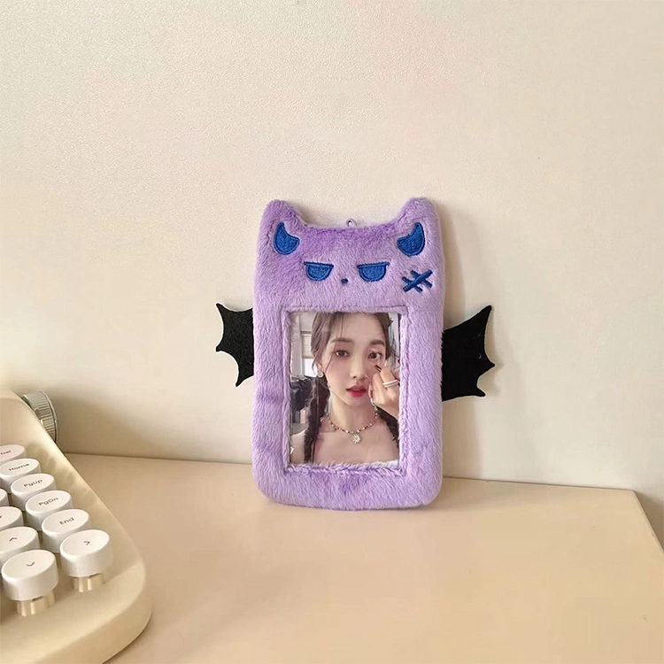 玄唐  小恶魔系列毛绒卡套校园卡饭卡公交卡照片卡套书包背包 聚酯纤维 挂件 男女同款情侣款