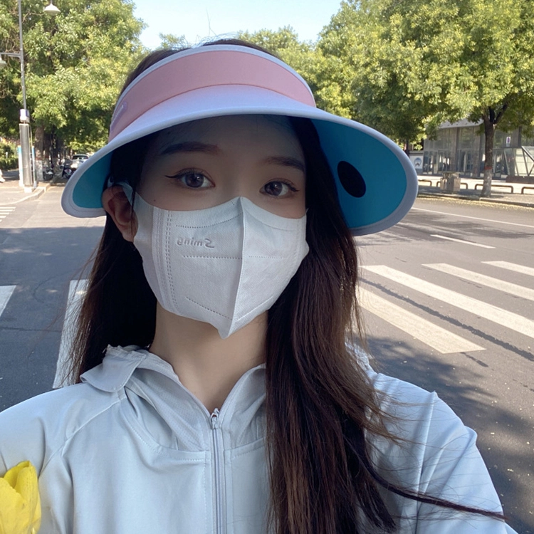 玄唐 大檐防紫外线折叠调节渐变太阳帽户外出行学生时尚百搭遮阳显脸小空顶帽 涤纶 防晒帽 女款