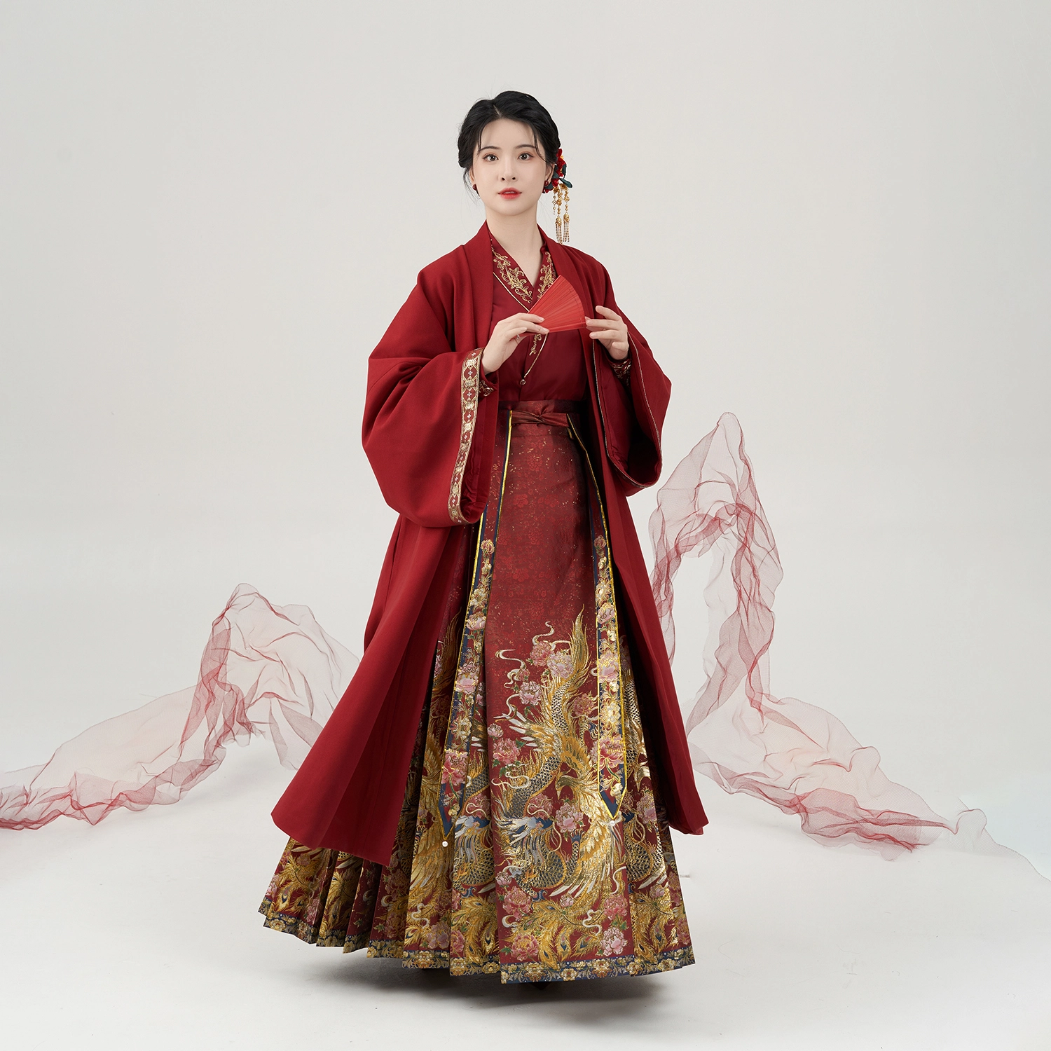 织造司 锦凤红色婚服、敬酒服寓意龙凤呈祥汉服 女款