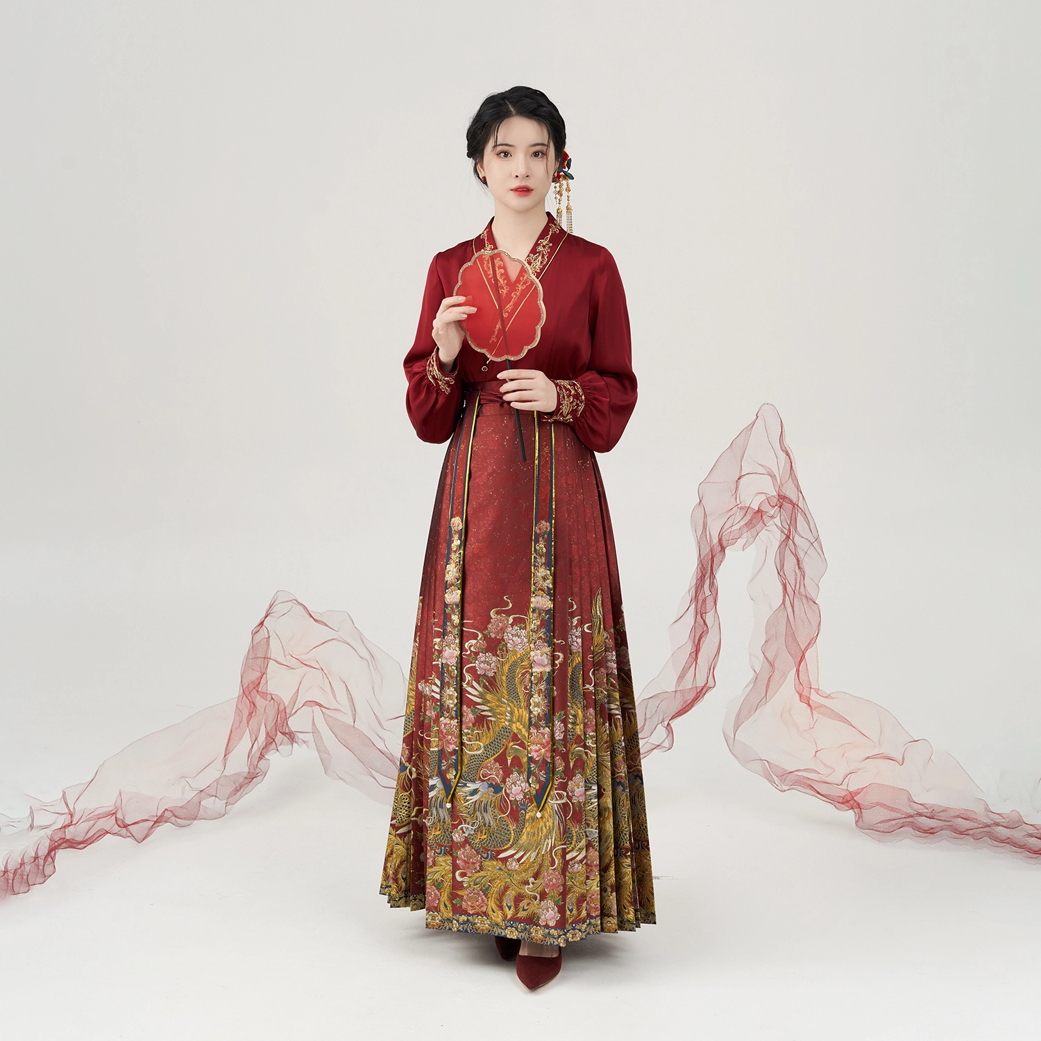 织造司 锦凤红色婚服、敬酒服寓意龙凤呈祥汉服 女款