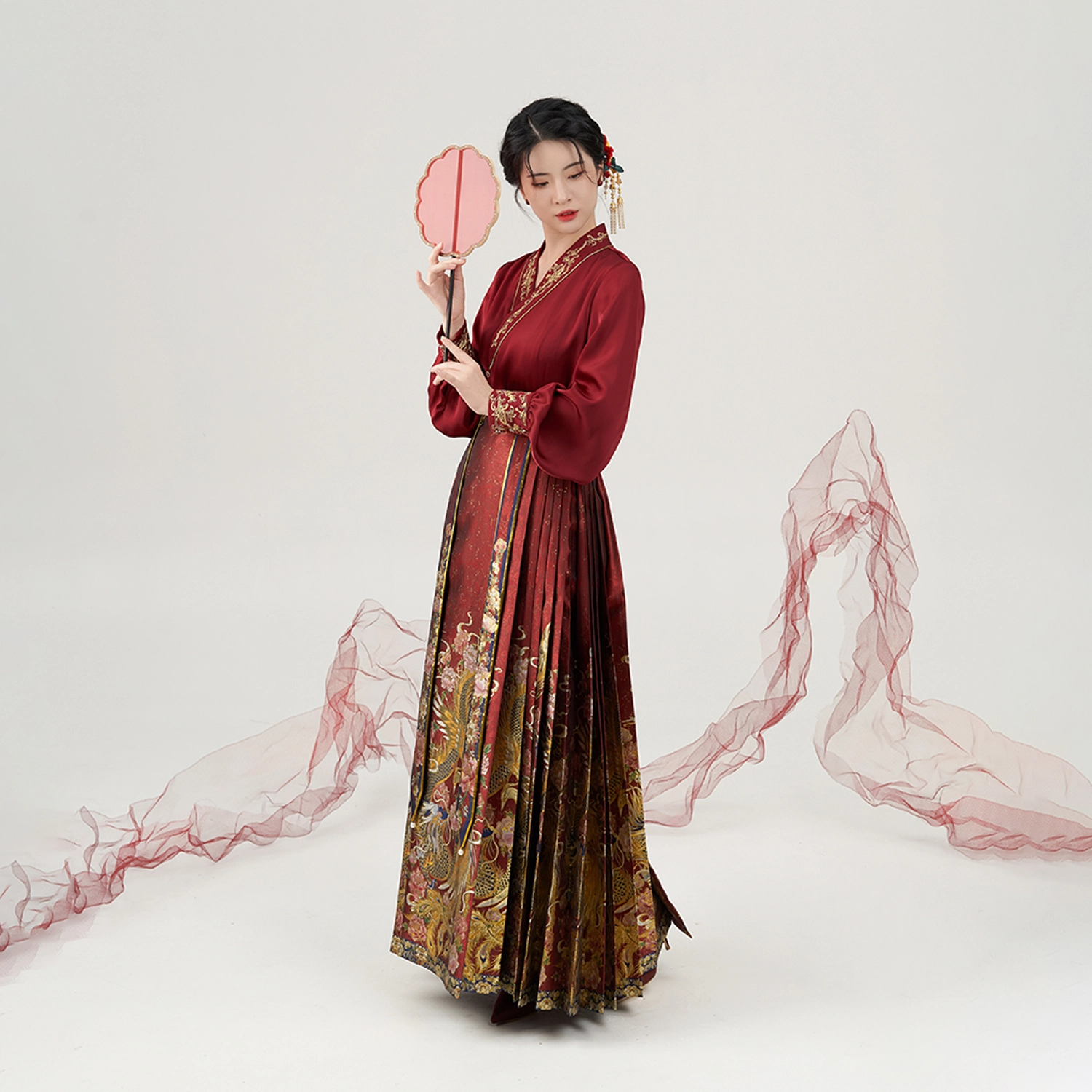织造司 锦凤红色婚服、敬酒服寓意龙凤呈祥汉服 女款