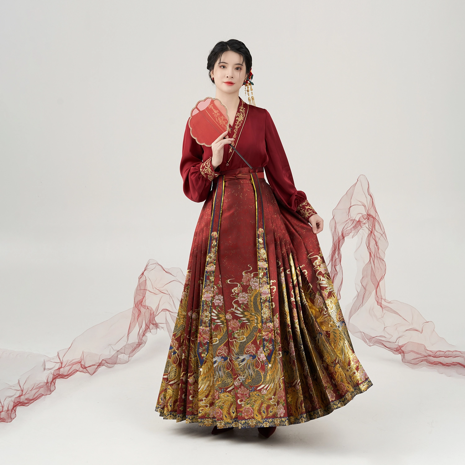 织造司 锦凤红色婚服、敬酒服寓意龙凤呈祥汉服 女款