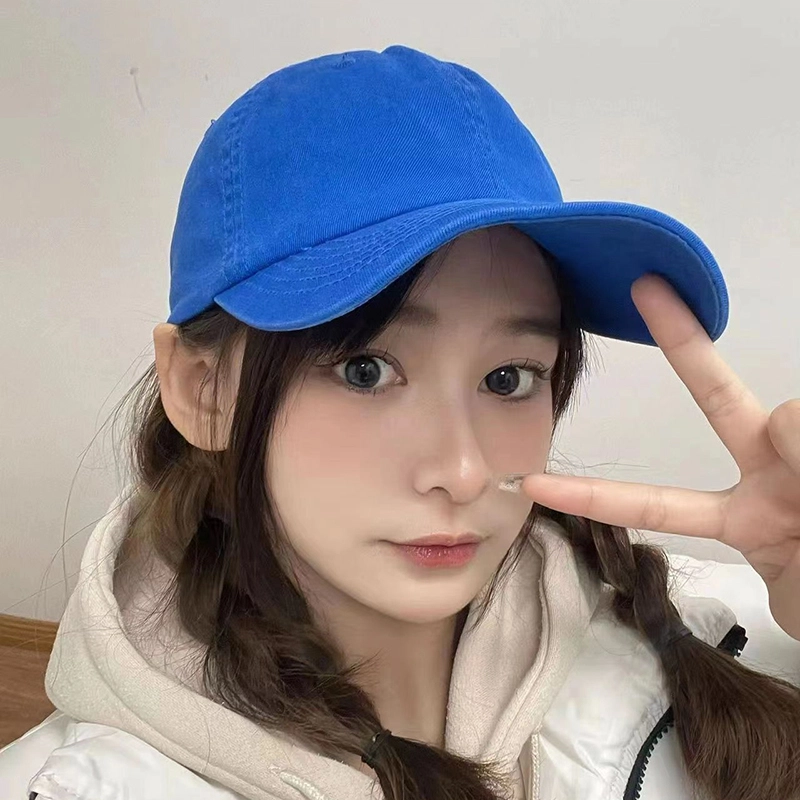 艾佳微 美式纯色棒球帽复古休闲学院风大头围显脸小户外运动遮阳帽 棉 鸭舌帽 男女同款情侣款