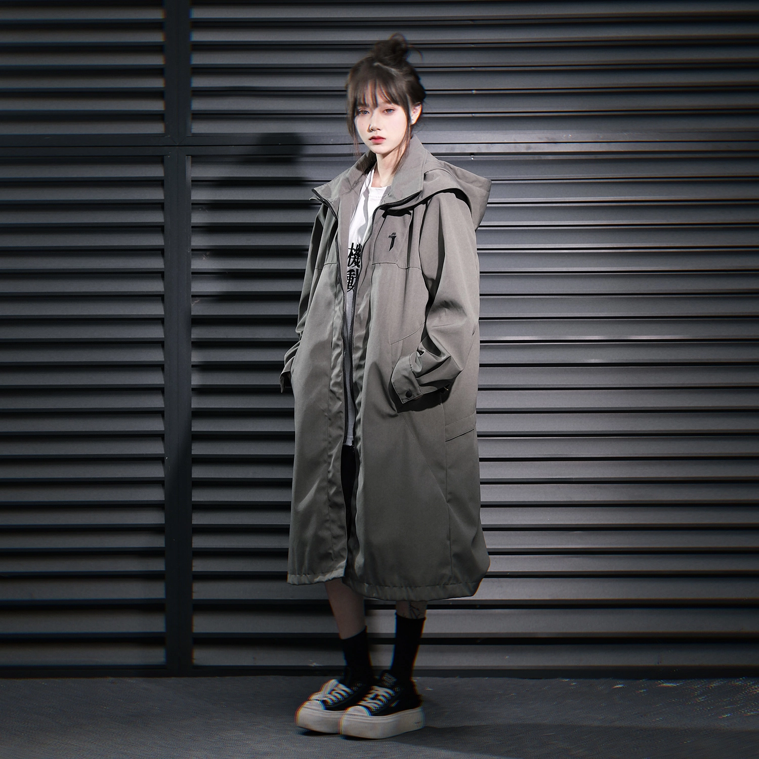 吉业重工 机能风双拉链长袖欧夹克 男女同款