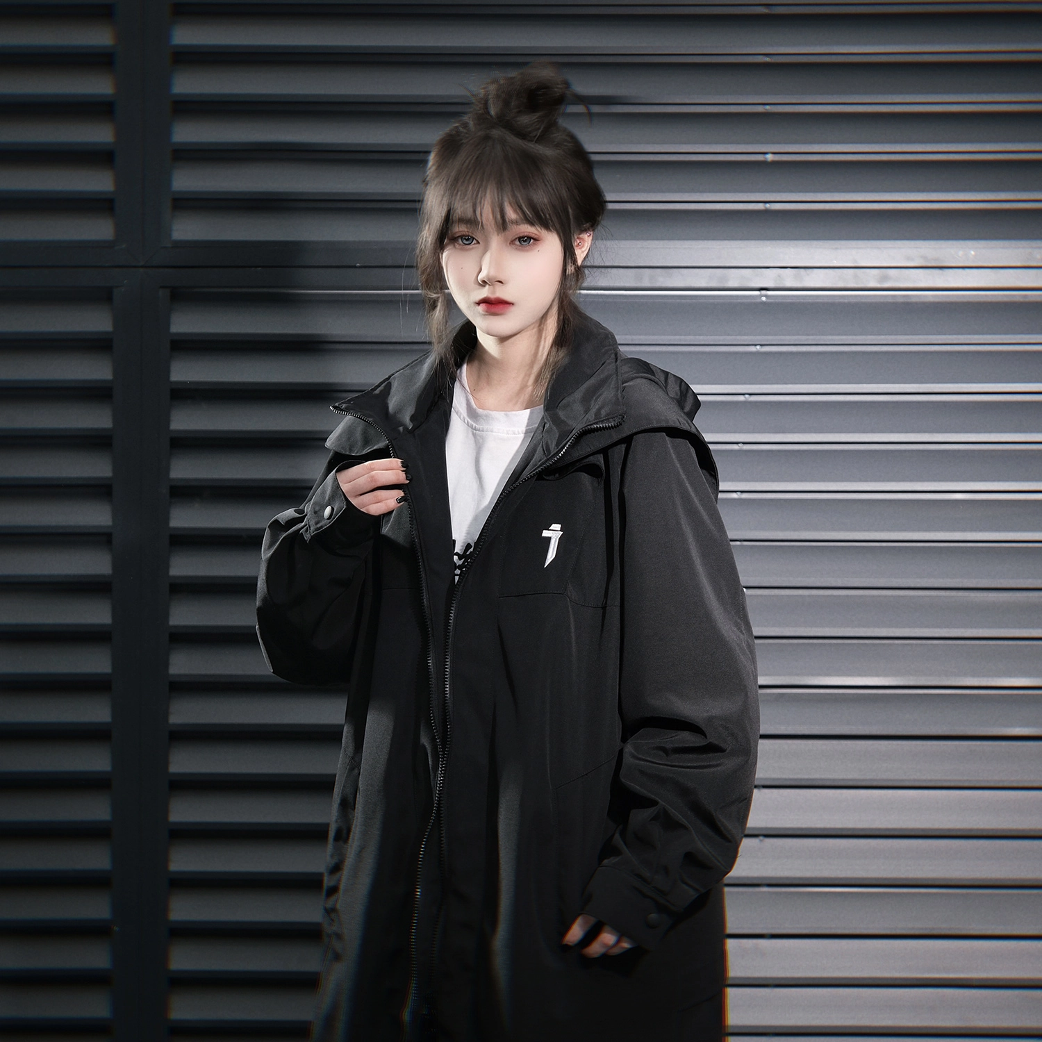 吉业重工 机能风双拉链长袖欧夹克 男女同款