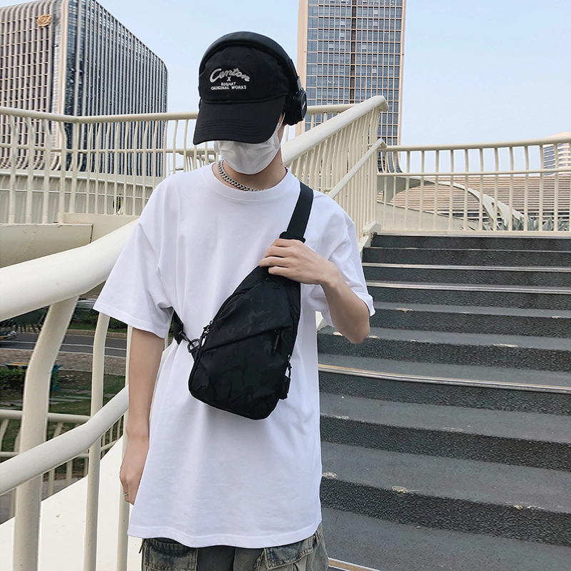 雅鹿 时尚休闲百搭 尼龙 胸包 男款 黑色/迷彩灰色/迷彩蓝色/迷彩黑色/蓝色/黑色