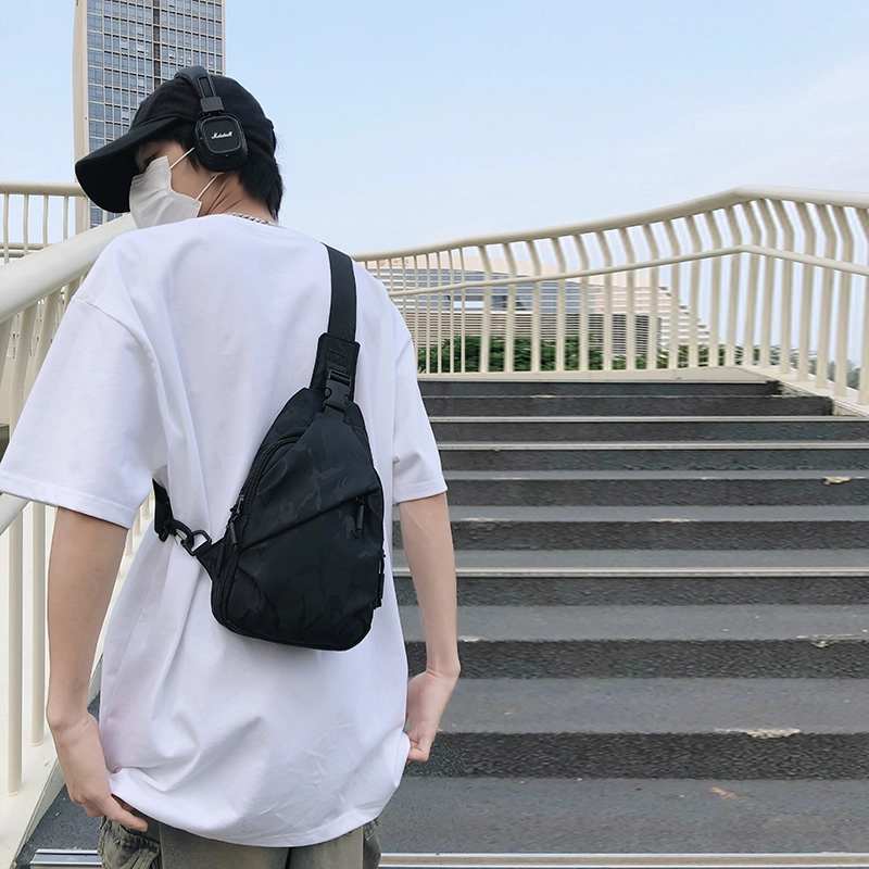 雅鹿 时尚休闲百搭 尼龙 胸包 男款 黑色/迷彩灰色/迷彩蓝色/迷彩黑色/蓝色/黑色