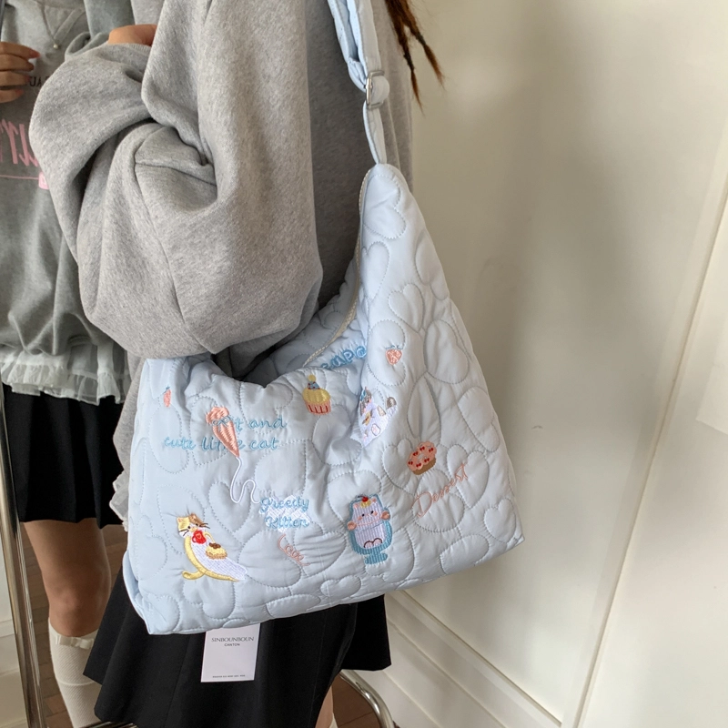 布依诺 可爱毛绒小狗上课托特包通勤 布 单肩包 常规 女款 多色