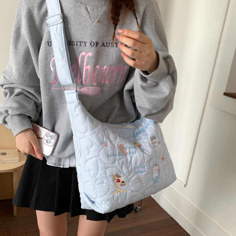 布依诺 可爱毛绒小狗上课托特包通勤 布 单肩包 常规 女款 多色