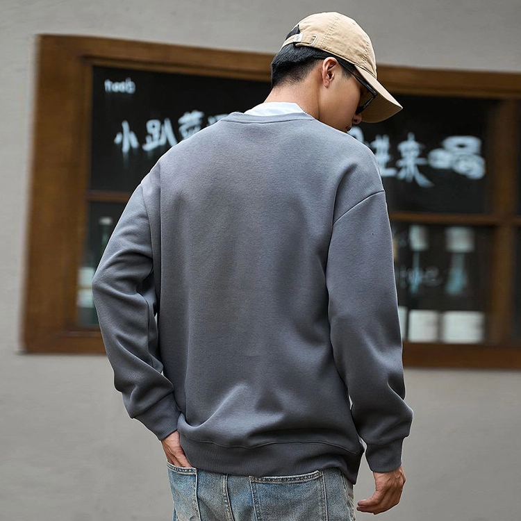 捷帕 韩系潮流纯色简约字母印花圆领套头长袖上衣美式高街宽松百搭保暖舒适学生日常休闲运动卫衣 男女同款