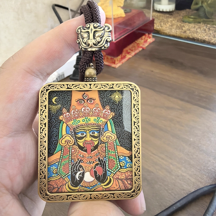 正大福 扎基拉姆 正财偏财新中式复古国潮唐卡白财神诸事顺利藏式助你光速上岸复古好运 琉璃 项链 男女同款情侣款