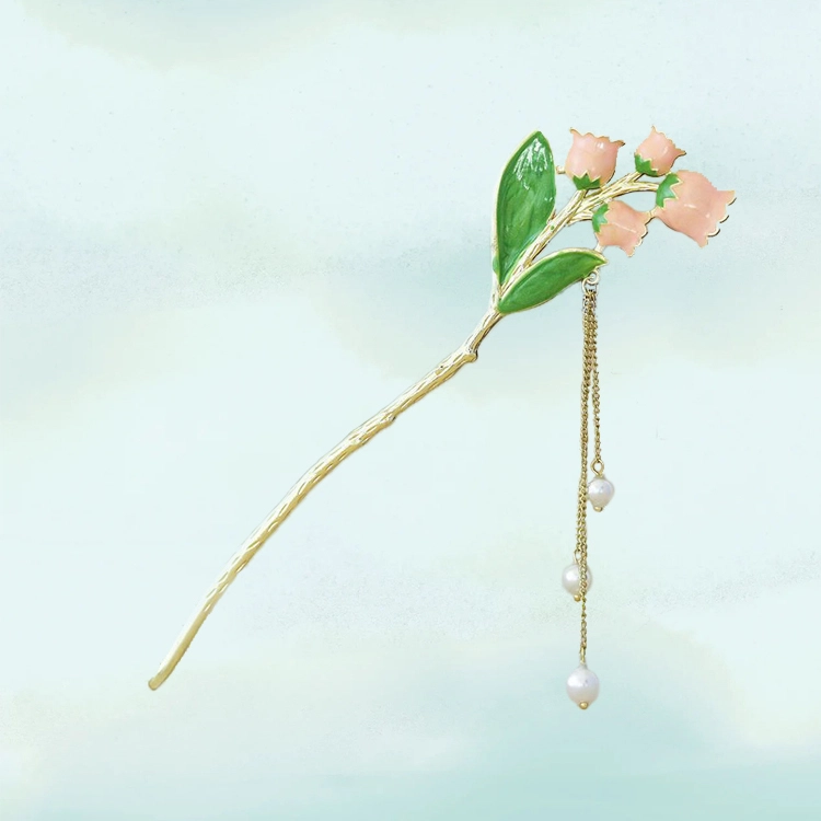 华髻 新中式芙蓉 高级感金属花朵流苏气质百搭 发簪 女款