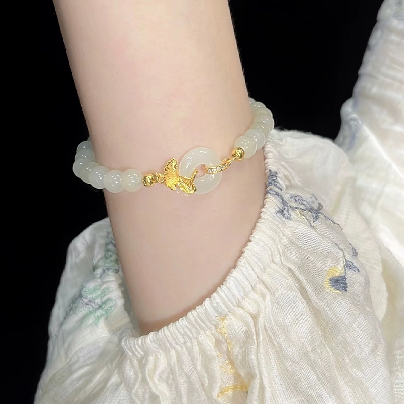 华髻 新中式复古精致吉祥如意转运 小众设计高级感森系小清新优雅 玉髓 手链 男女同款情侣款