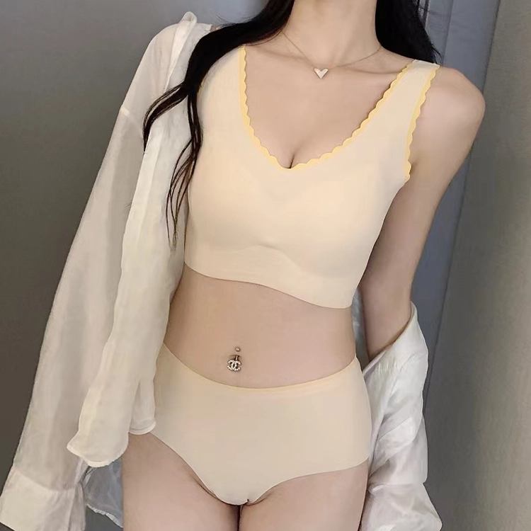 草本初色 无痕聚拢透气乳胶上托高弹提拉隐形美背运动防下垂收副乳文胸 女款