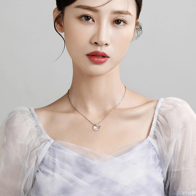 【可定制刻字】中国黄金 珍·尚银 余生有你系列 小众轻奢吊坠  玉髓 项链 女款 闺蜜礼物 礼盒