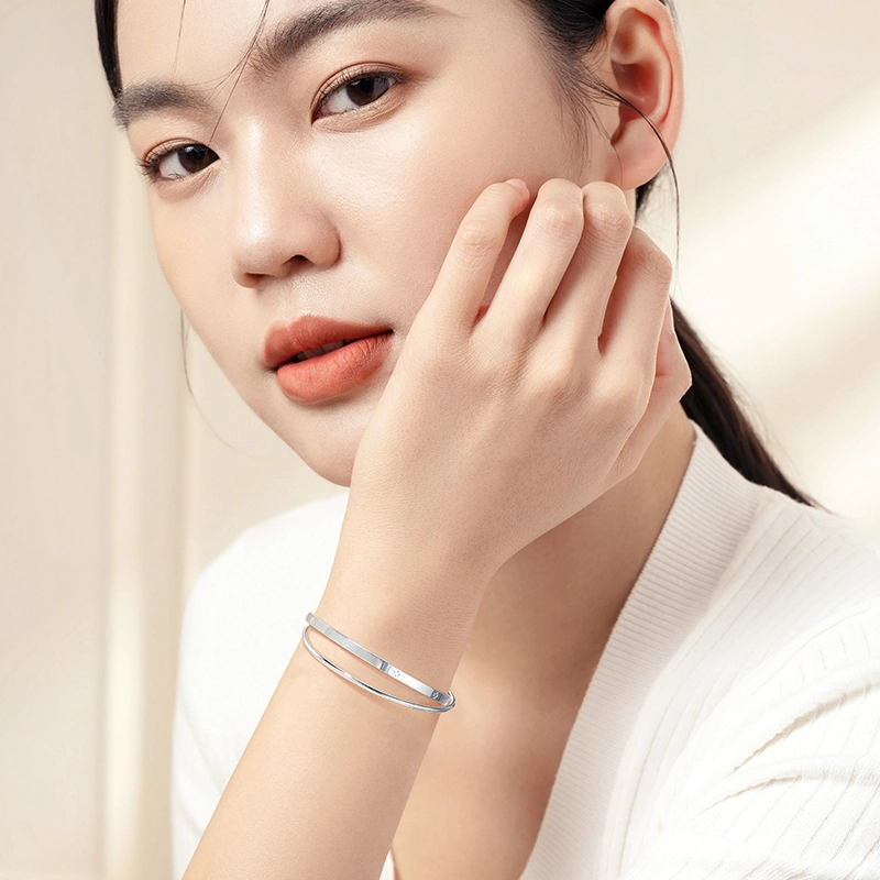 歌澜 双环四叶草叠戴 轻奢小众百搭款 手镯 女款 礼物
