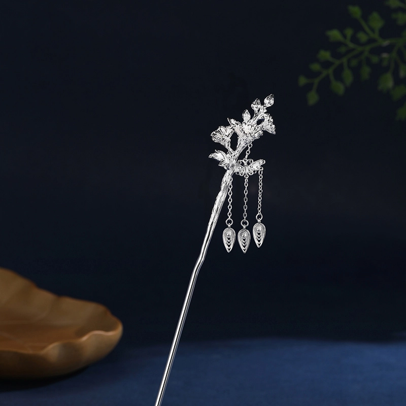 歌澜 十二月花神 新中式 古风 步摇流苏盘发 小众轻奢设计感 简约精致通勤穿搭 发簪 女款 礼盒