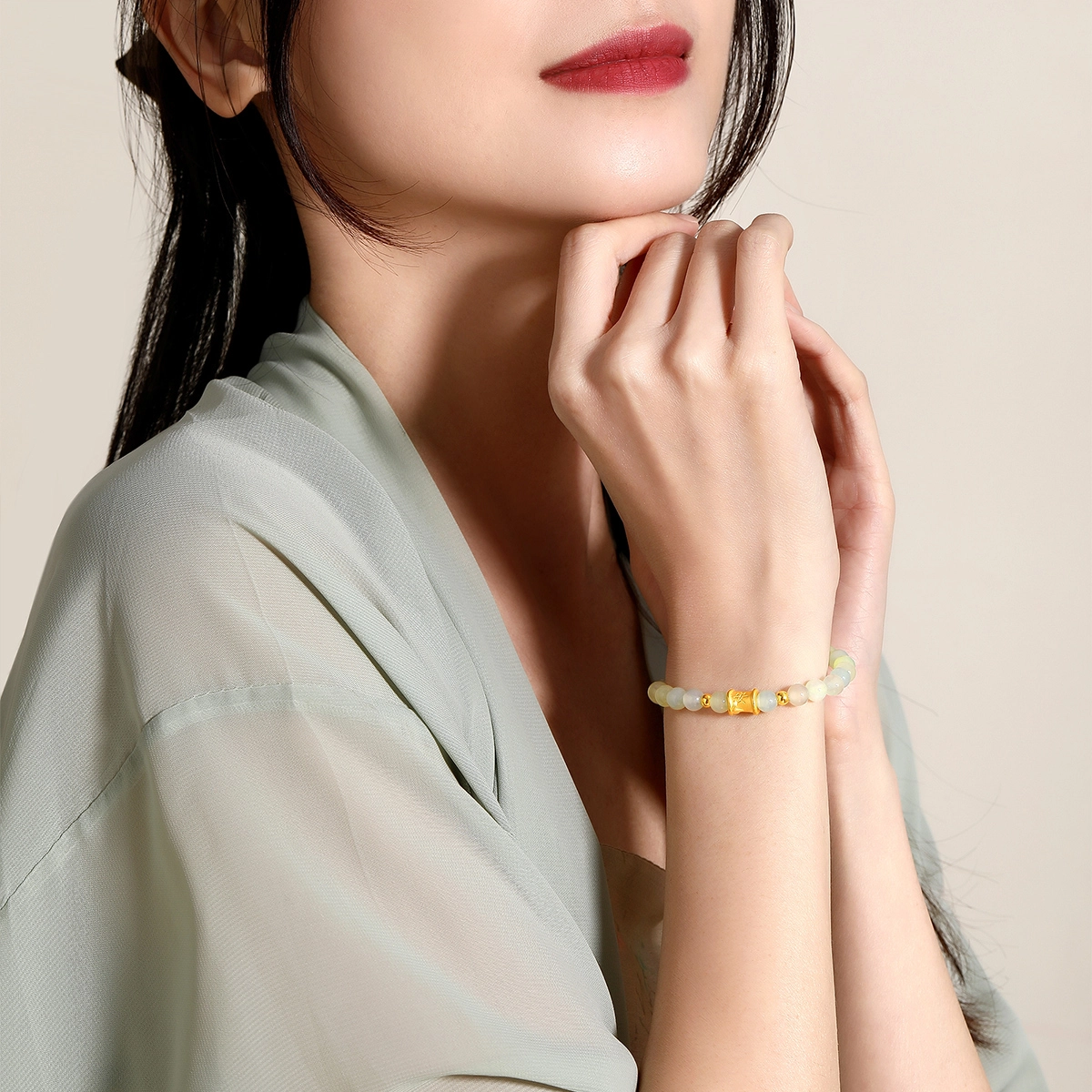 梦金园 平安新中式国潮风 玉髓 手串 女款