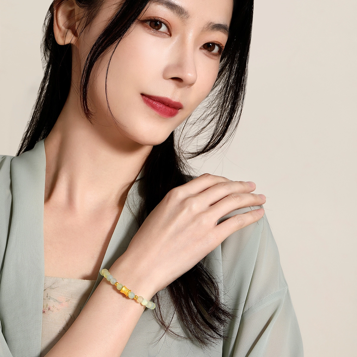 梦金园 平安新中式国潮风 玉髓 手串 女款
