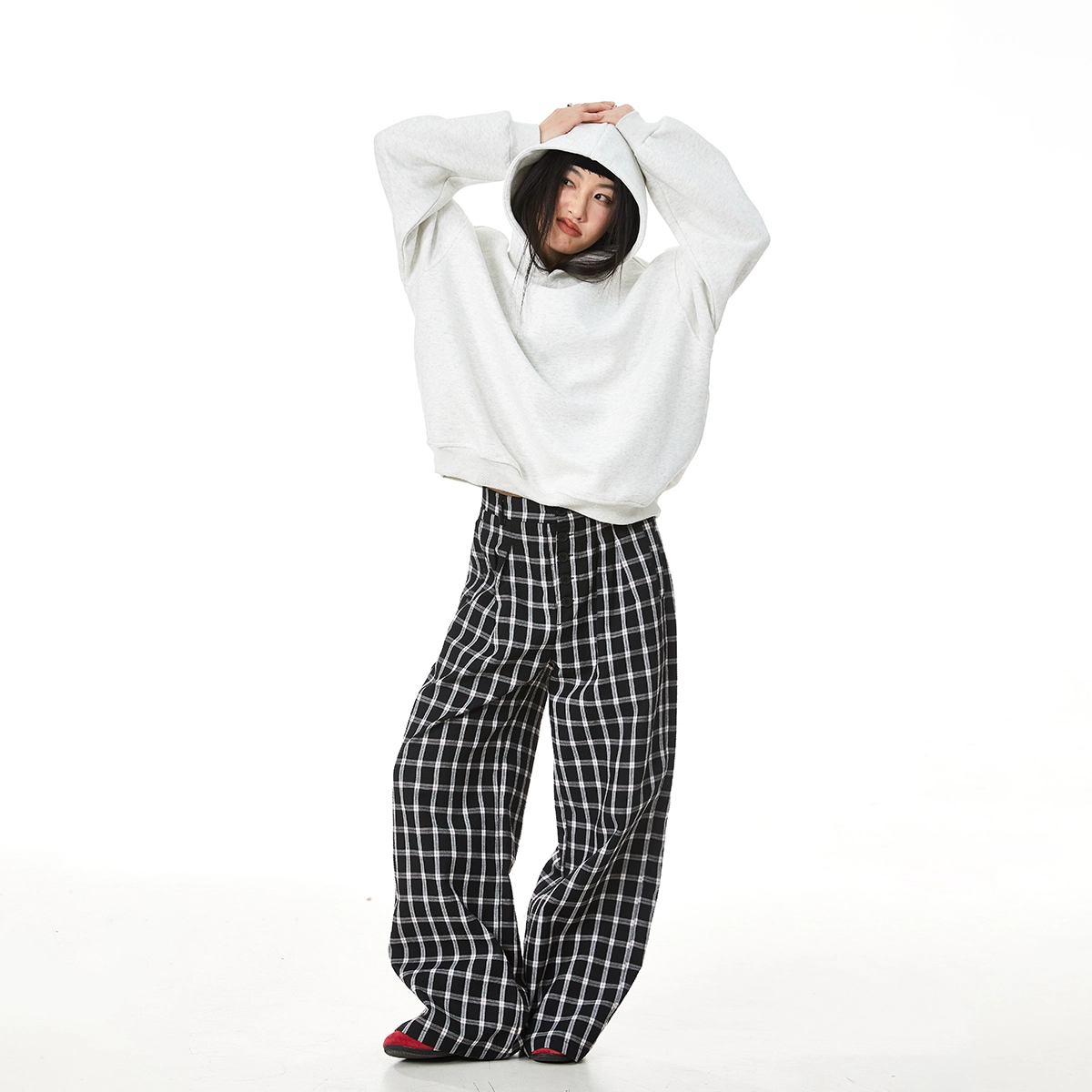 华夏儿女 美式重磅高街潮牌秋季宽松连帽百搭纯色上衣外套卫衣 男女同款
