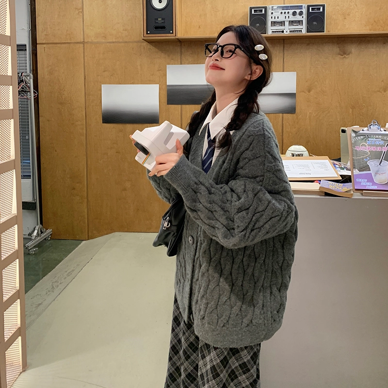 东鲸岁时记 学院风格纹松弛感通勤休闲长裙 女款 黑灰长裙