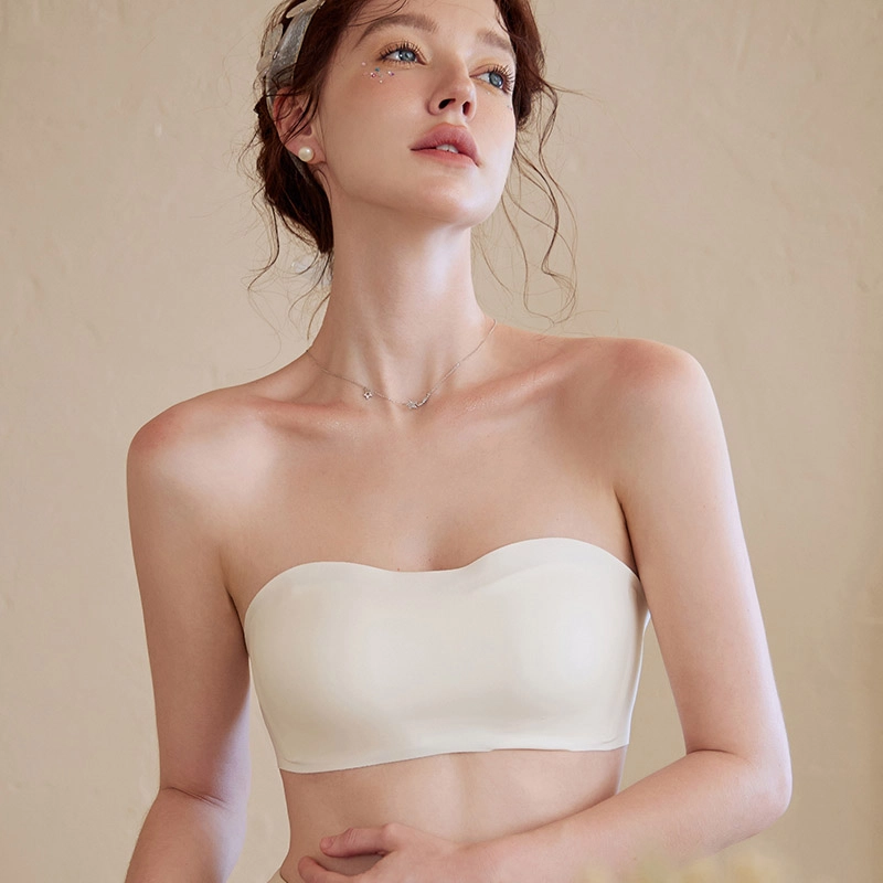 内在密码 可拆卸双肩带内衣女防滑聚拢薄款显胸小隐形不掉防走光抹胸